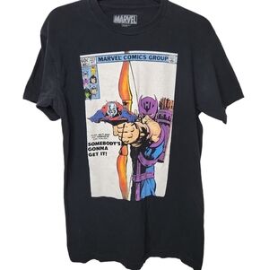 Marvel Men's Ant-Man & Hawkeye Join Forces Black T-shirt Size M
